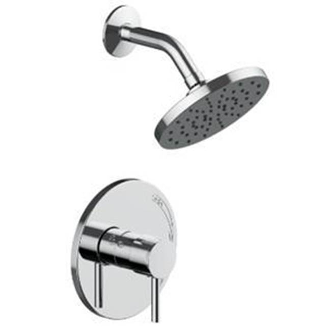 Matco Norca Shower Trim Only, 6'' Showerhead With Metal Ball Joint, Metal Lever Handle, Job Pack, Chrome