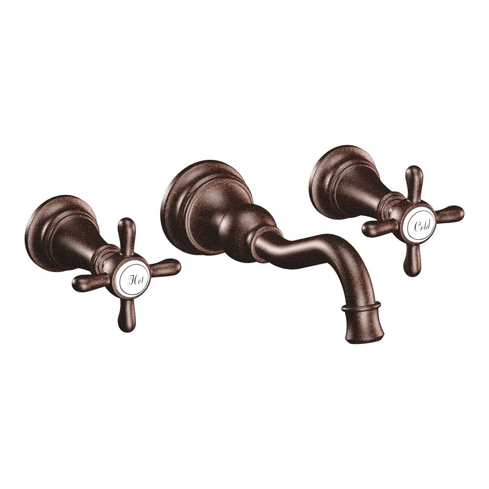 Moen Weymouth 2-Handle Wall Mount High-Arc Bathroom Faucet in Oil Rubbed Bronze (Valve Sold Separately)
