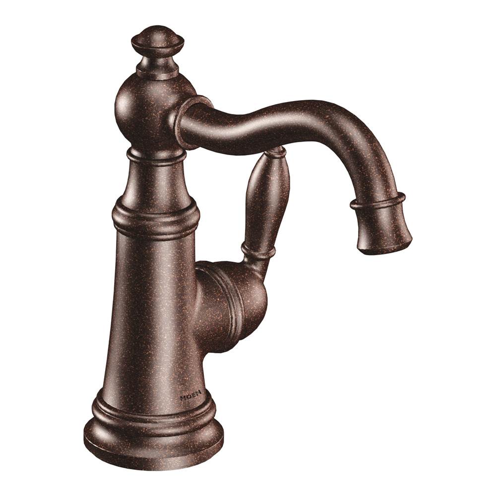 Moen Weymouth One-Handle Single Hole Traditional Bathroom Sink Faucet with Drain Assembly, Oil Rubbed Bronze