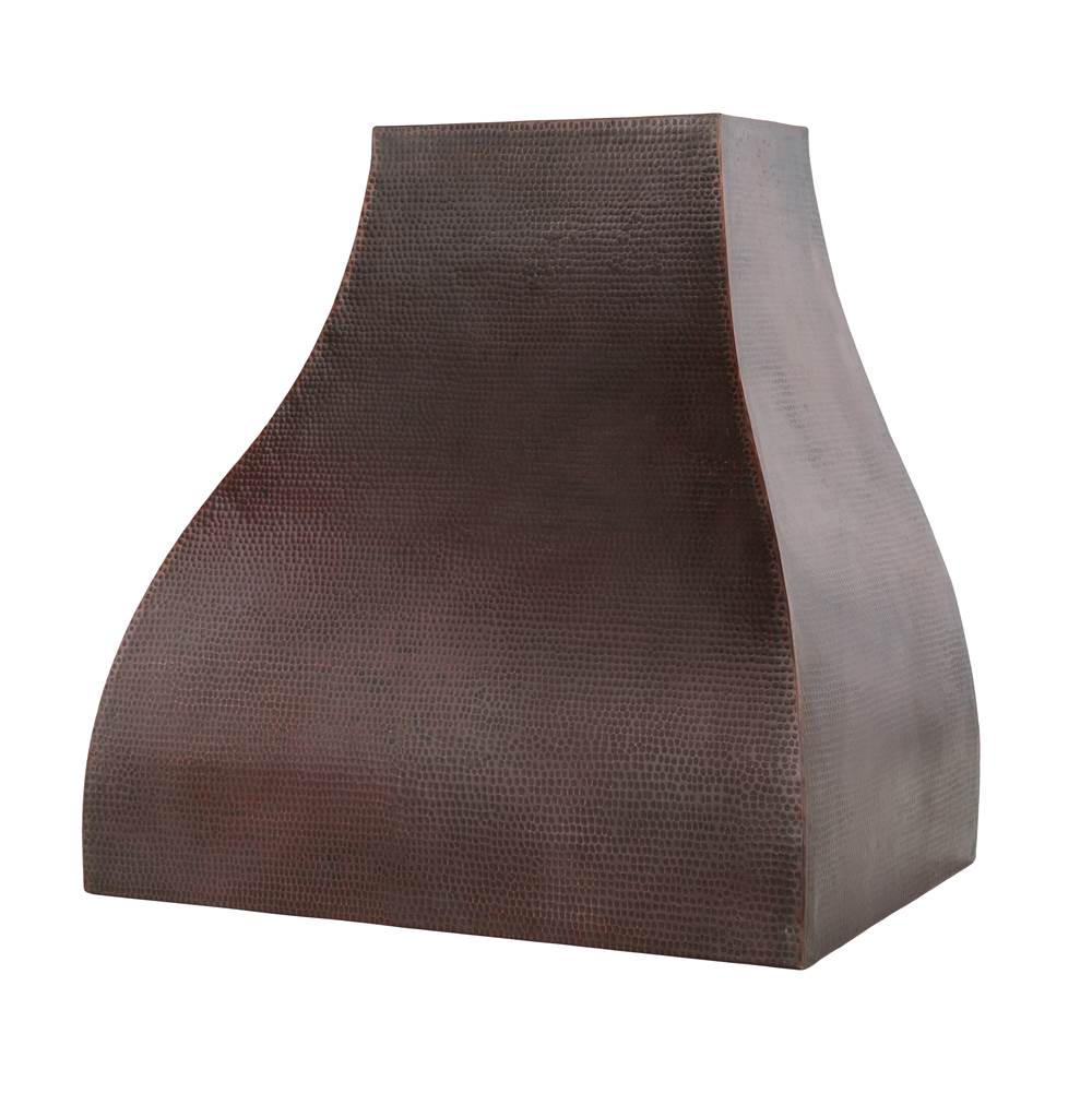 Premier Copper Products 36 Inch 735 CFM Hand Hammered Copper Wall Mounted Campana Range Hood with Screen Filters