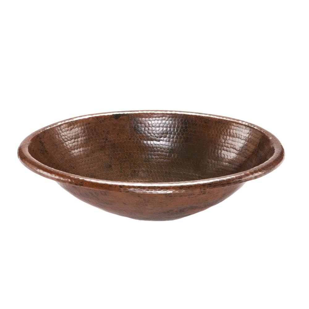 Premier Copper Products Oval Self Rimming Hammered Copper Sink