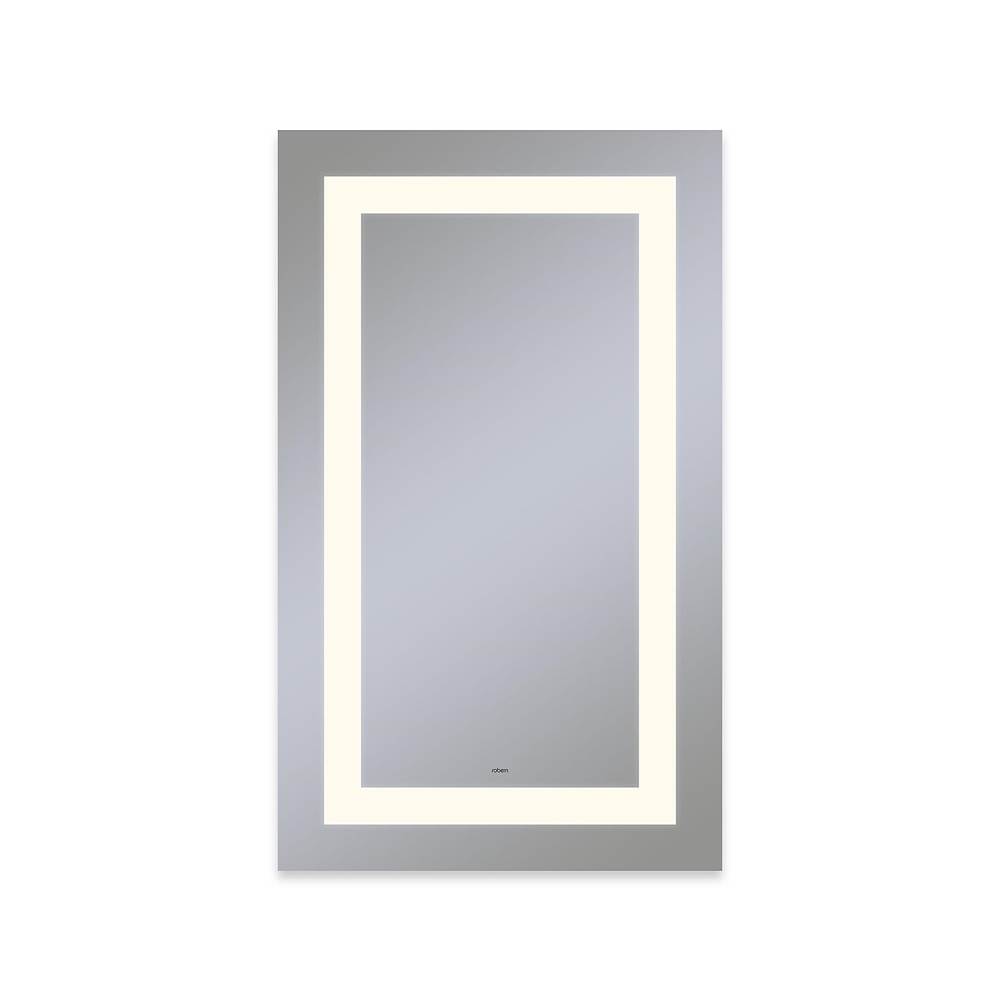 Robern Vitality Lighted Mirror, 24'' x 40'' x 1-3/4'', Rectangle, Inset Light Pattern, 2700K Temperature (Warm Light), Defogger