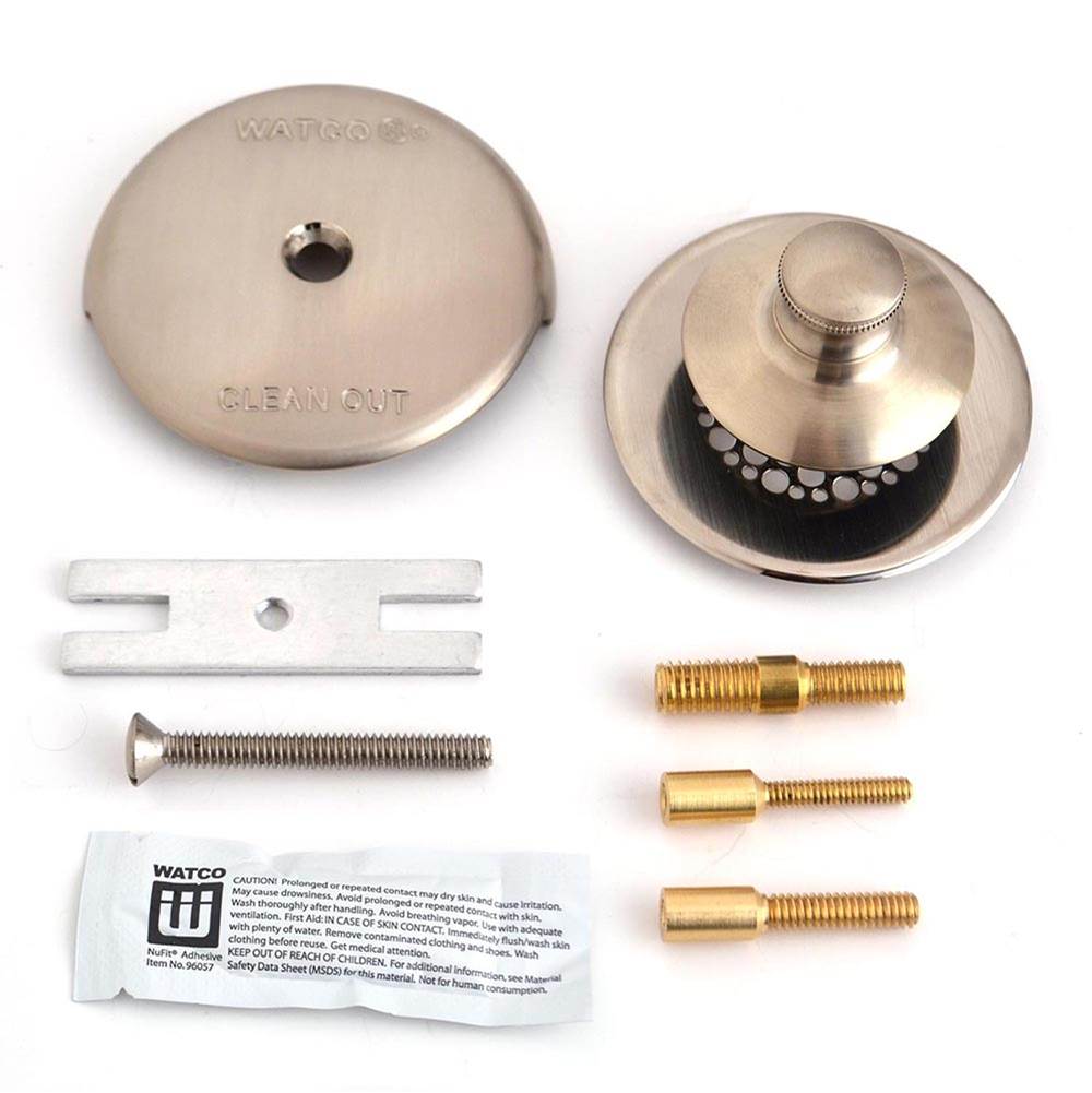 Watco Manufacturing Universal Nufit Push Pull Trim Kit - Silicone Brushed Nickel All 3 Threaded Adapter Pins