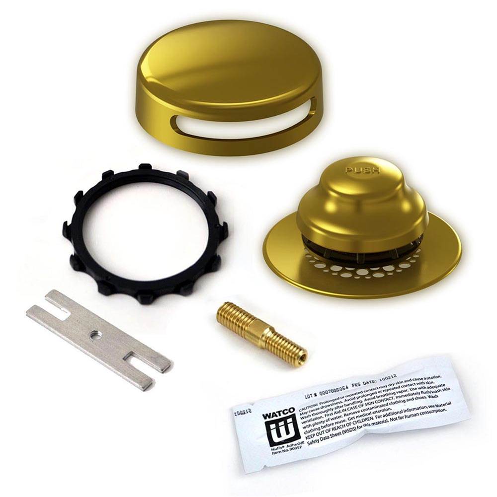 Watco Manufacturing Universal Nufit Innovator Fa Trim Kit - Silicone Polished Brass ''Pvd'' Grid Strainer 3/8-5/16 Adapter Pin Brass