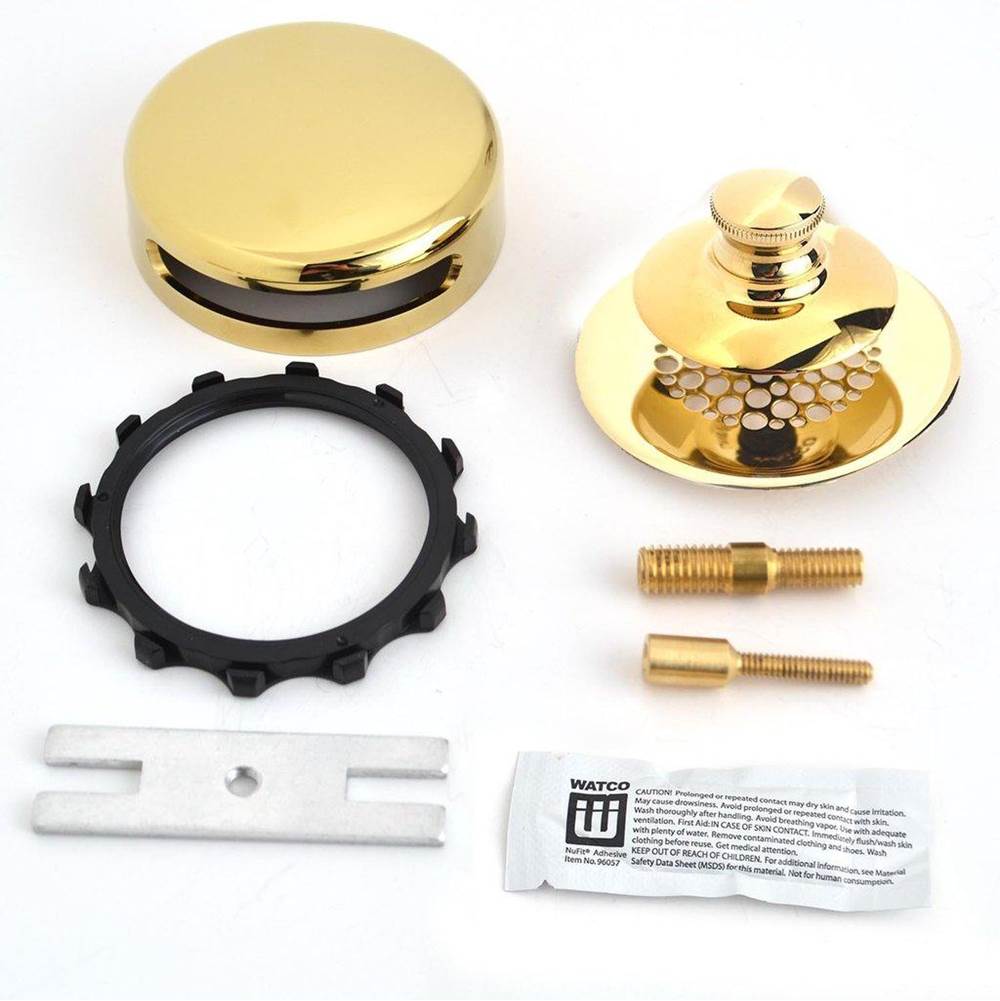 Watco Manufacturing Universal Nufit Innovator Pp Trim Kit - Silicone Polished Brass ''Pvd'' Grid Strainer 3/8-5/16 And No.10-24 Adapter Pins