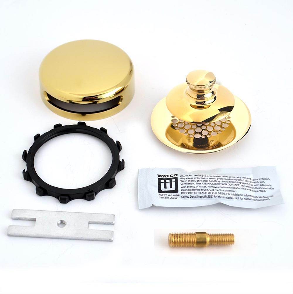 Watco Manufacturing Universal Nufit Innovator Pp Trim Kit - Silicone Polished Brass ''Pvd'' Grid Strainer 3/8-5/16 Adapter Pin Brass