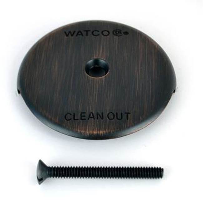 Watco Manufacturing Overflow Plate Kit 1-Hole Faceplate One Screw Brushed Bronze