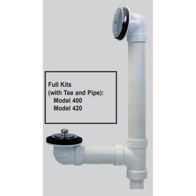 Watco Manufacturing Lift And Turn Perfect Fit Bath Waste For Tubs To 16-In Sch 40 Pvc Biscuit