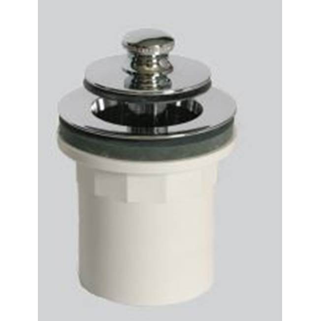 Watco Manufacturing Foot Actuated Tub Closure W/Hub Adapter Sch 40 Pvc Nickel Polished ''Pvd''
